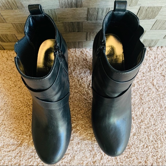 Dominique Nicole Leather Chunky Heel Boots - Picture 4 of 8